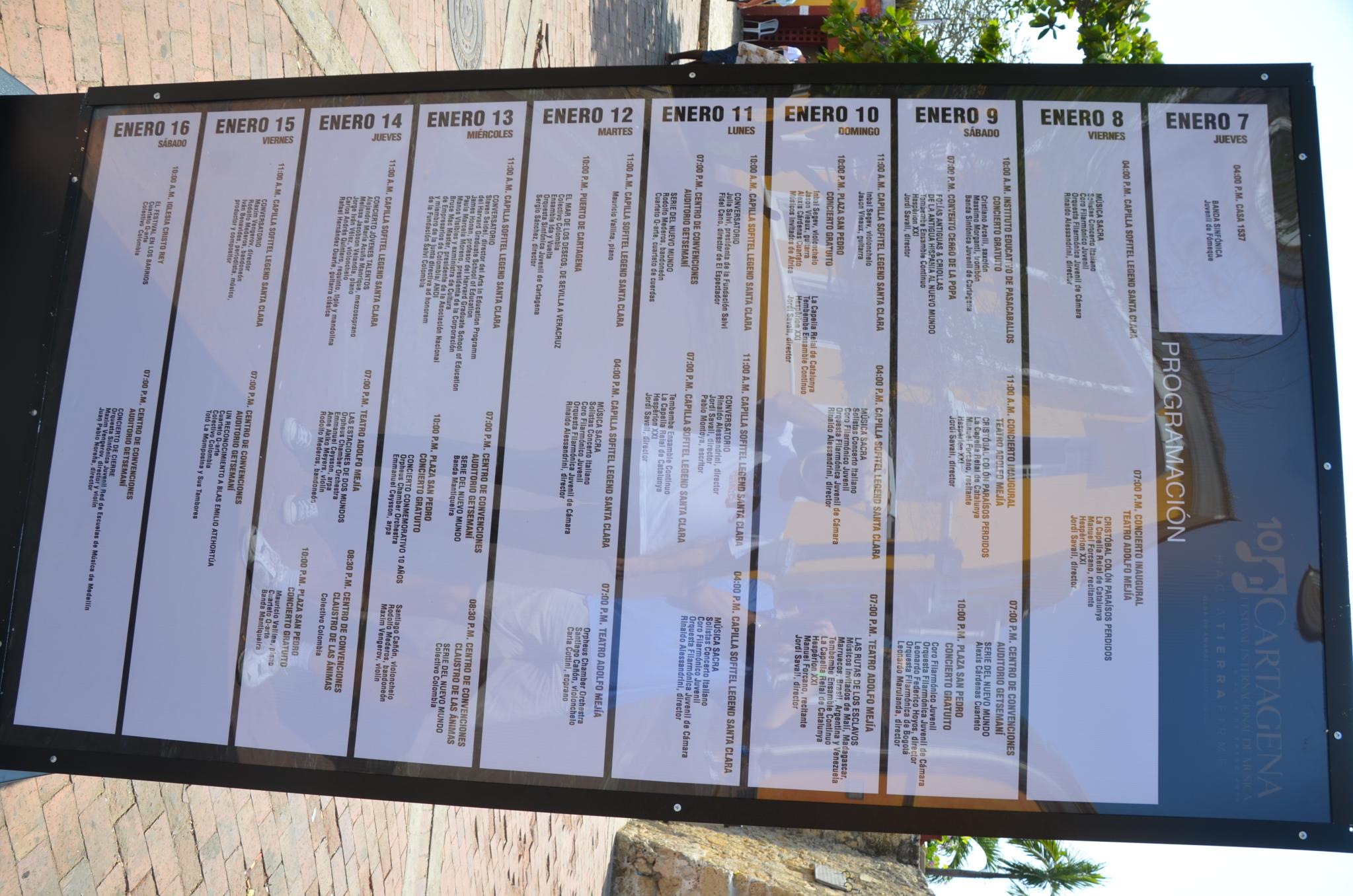 Example festival lineup schedule grid for planning.